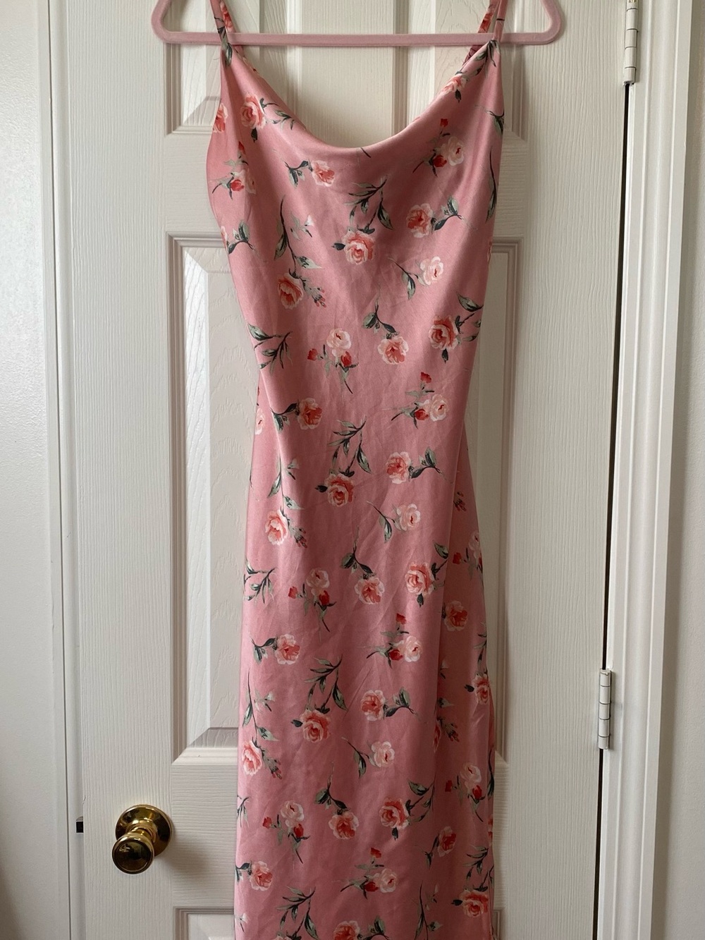 Inspired Hearts Blush Pink Floral Cowl Slip Midi Dress